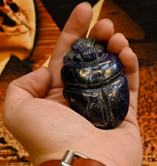 Marvelous Egyptian Scarab made of Real lapis lazuli Ancient Egyptian Antiquities