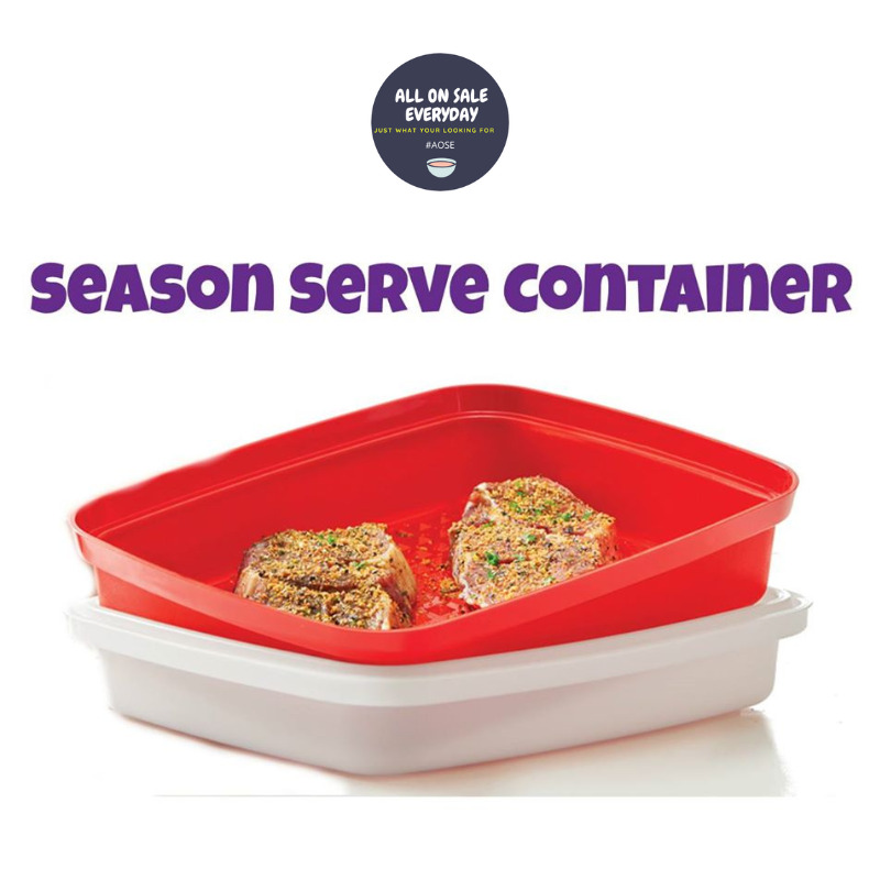 Tupperware Season Serve Marinator/Tenderizer Container RED/PAPRIKA Large