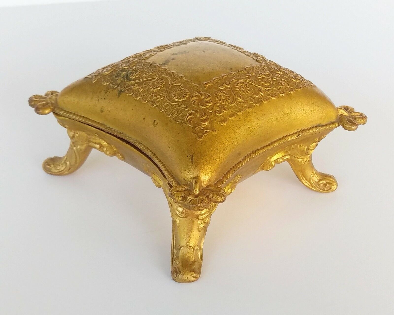 Antique Kronheimer Oldenbusch K&O Co. Gold Metal 1900-1930s Trinket Jewelry Box
