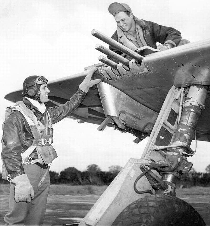 WWII B&W Photo Army Col. Robert Johnson P-47 Ace  WW2 World War Two  USAAF /1075