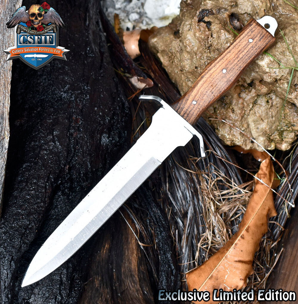 CSFIF Custom Hunting Knife ATS-34 Steel Walnut Wood Steel Guard Hiking