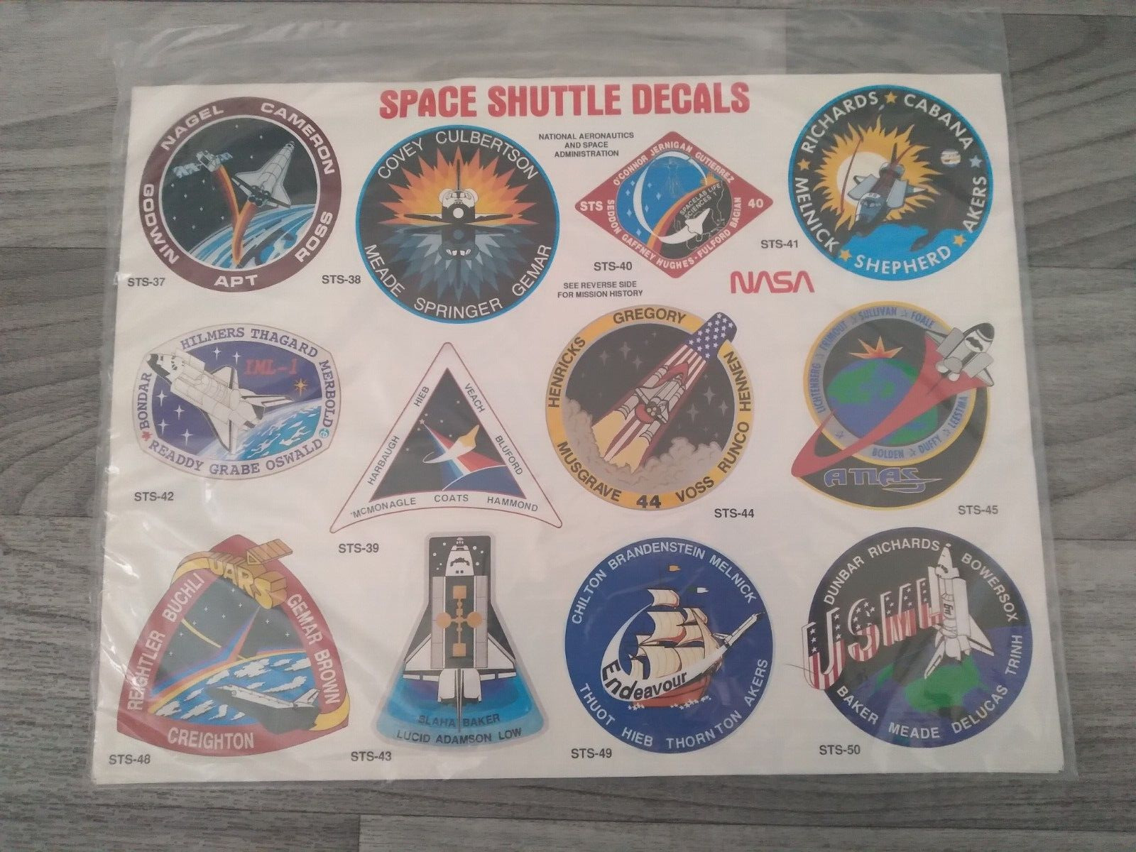 Vintage Stickers 80-90s Space Shuttle Decals SEALED NEW