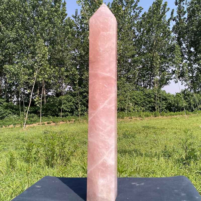 14.6LB Natural Rose Quartz Obelisk Large Tower Crystals Wand Point Reiki Healing