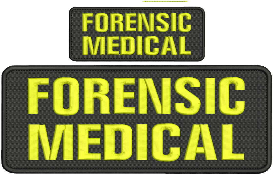 forensic medical embroidery patch 4x10 and 2x5 hook