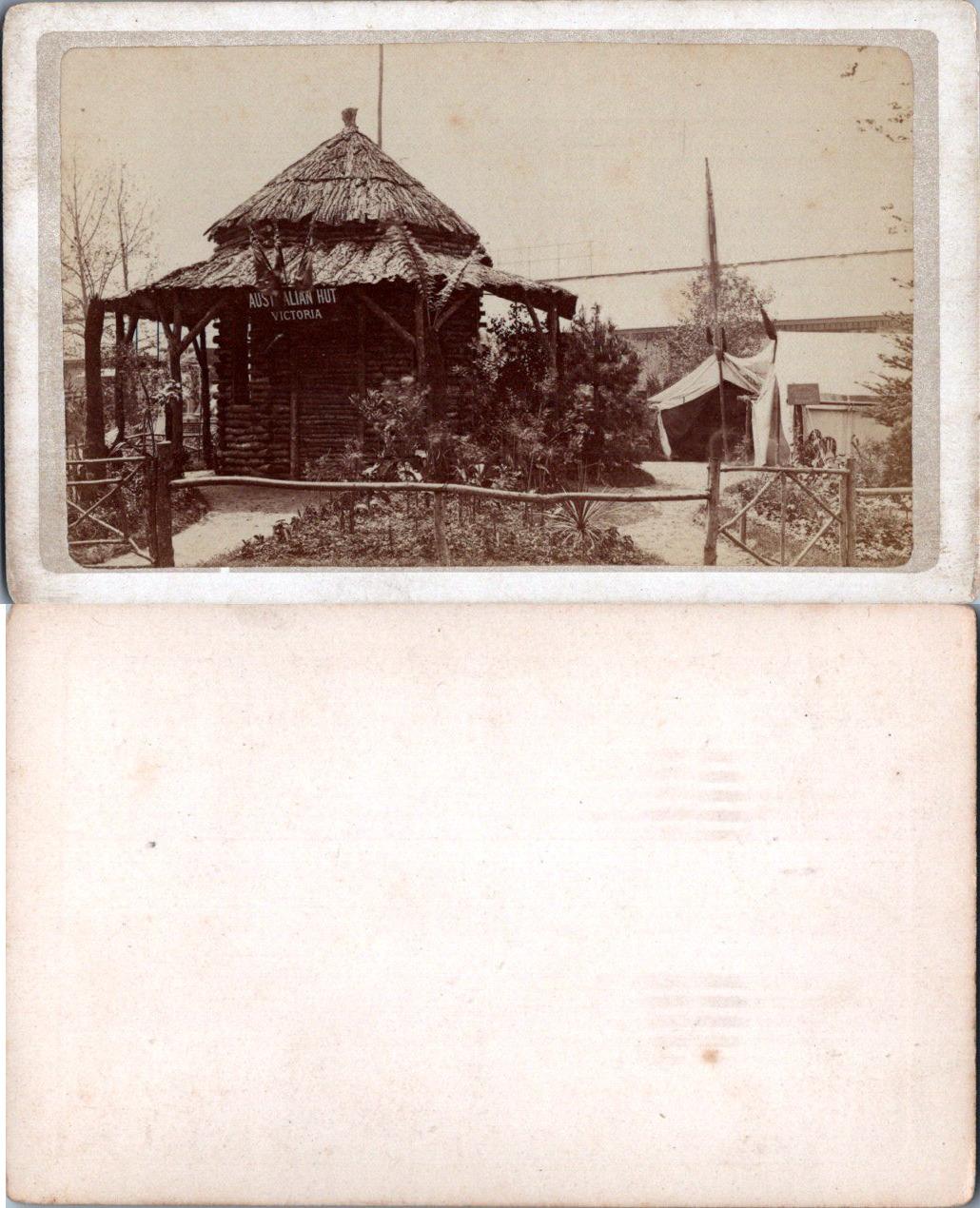 Australia, Australian Hut, Victoria, circa 1880 Vintage CDV Albumen Screw Card