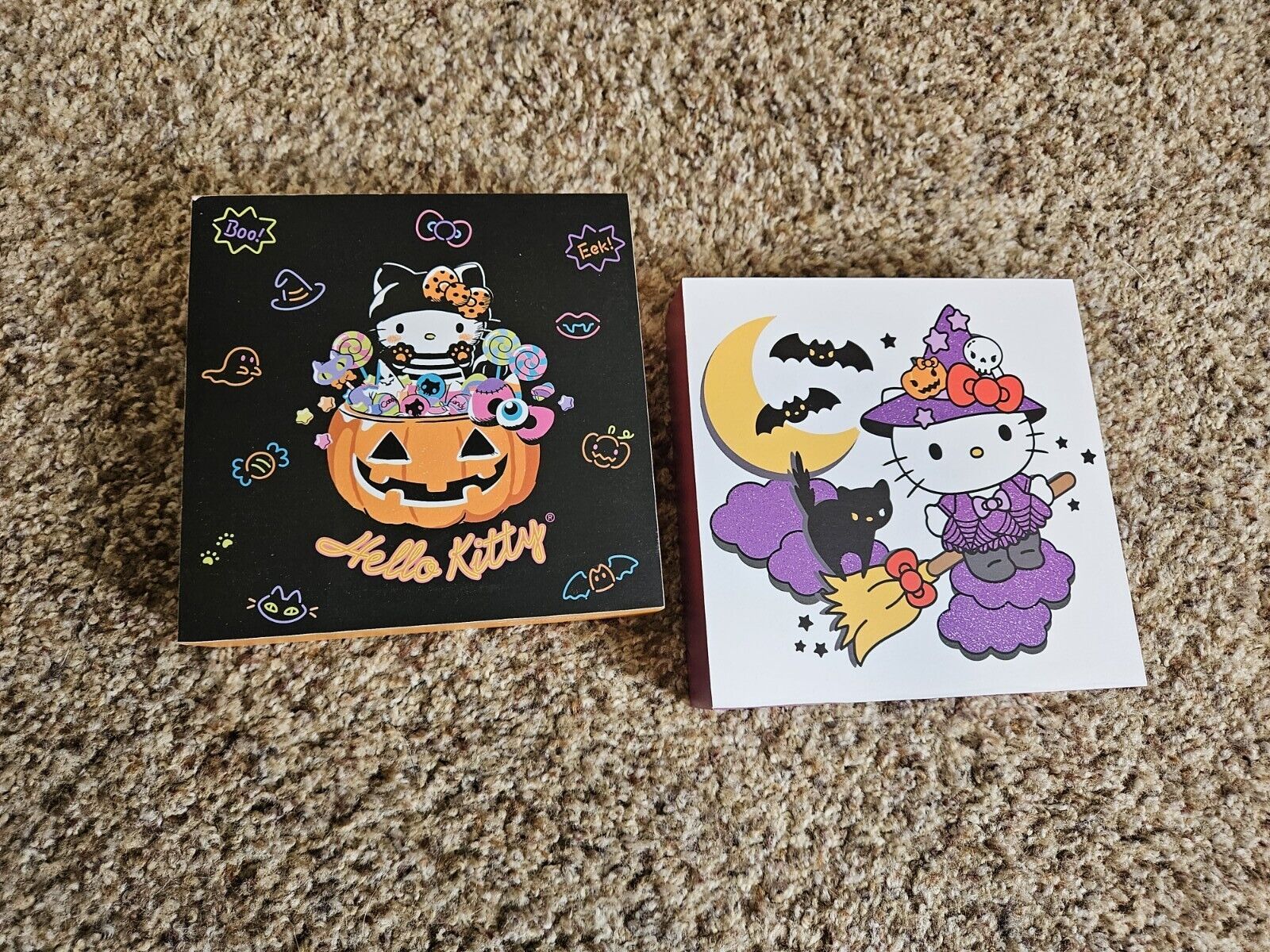 BRAND NEW FAST SHIPPING Sanrio Hello Kitty Halloween 2 Wooden WALL Decor Witch