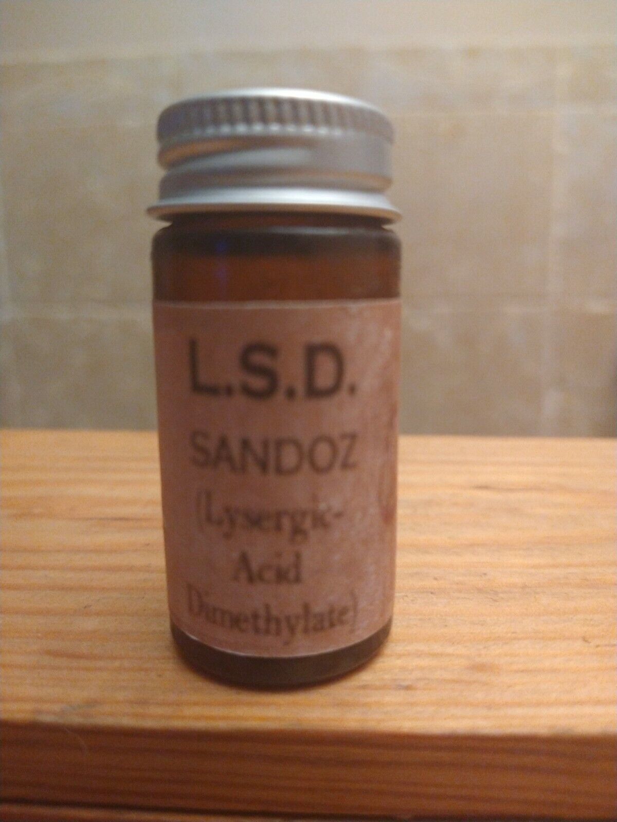Vintage Medicine Hand Crafted Bottle,  LSD, Sandoz  ACID Small 2 1/4\