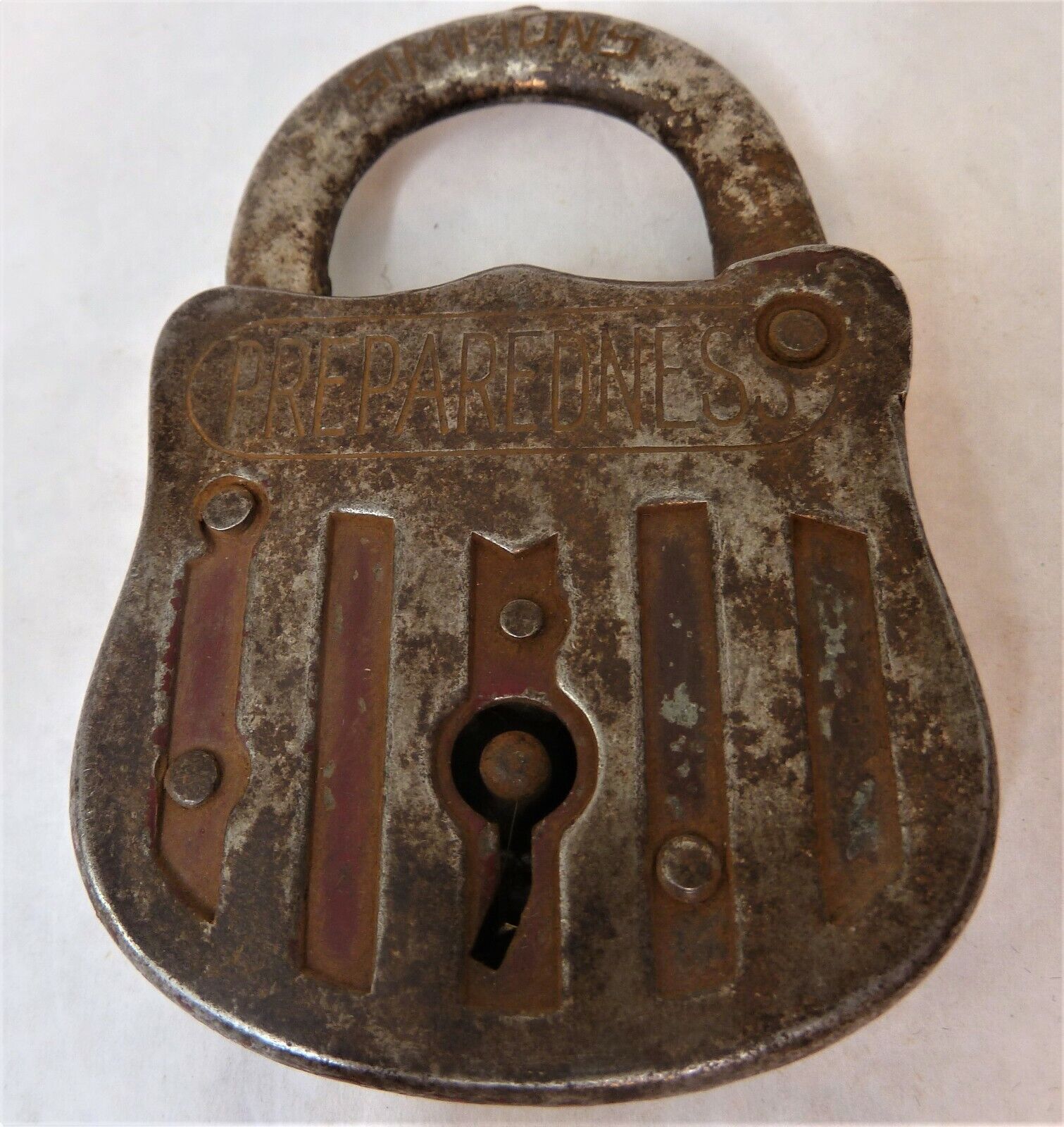 Vintage Simmons Preparedness Hardware Padlock lock NO KEY 