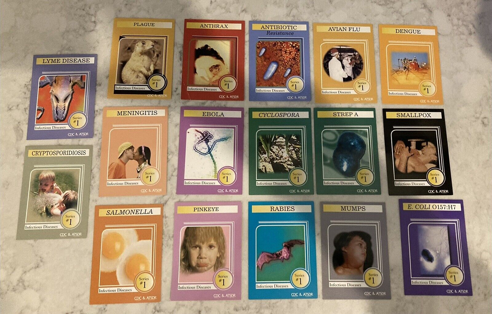 CDC Infectious Diseases Trading Cards-Set of 17