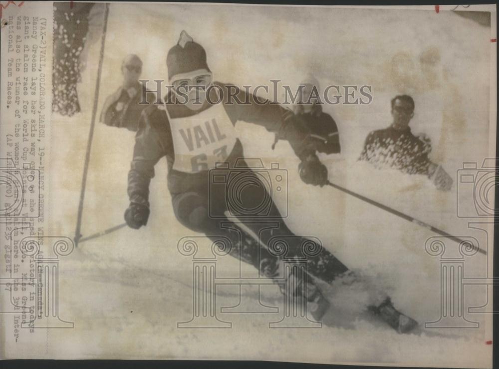 1967 Press Photo Nancy Greene Alpine Skier Giant Slalom - RSC28445