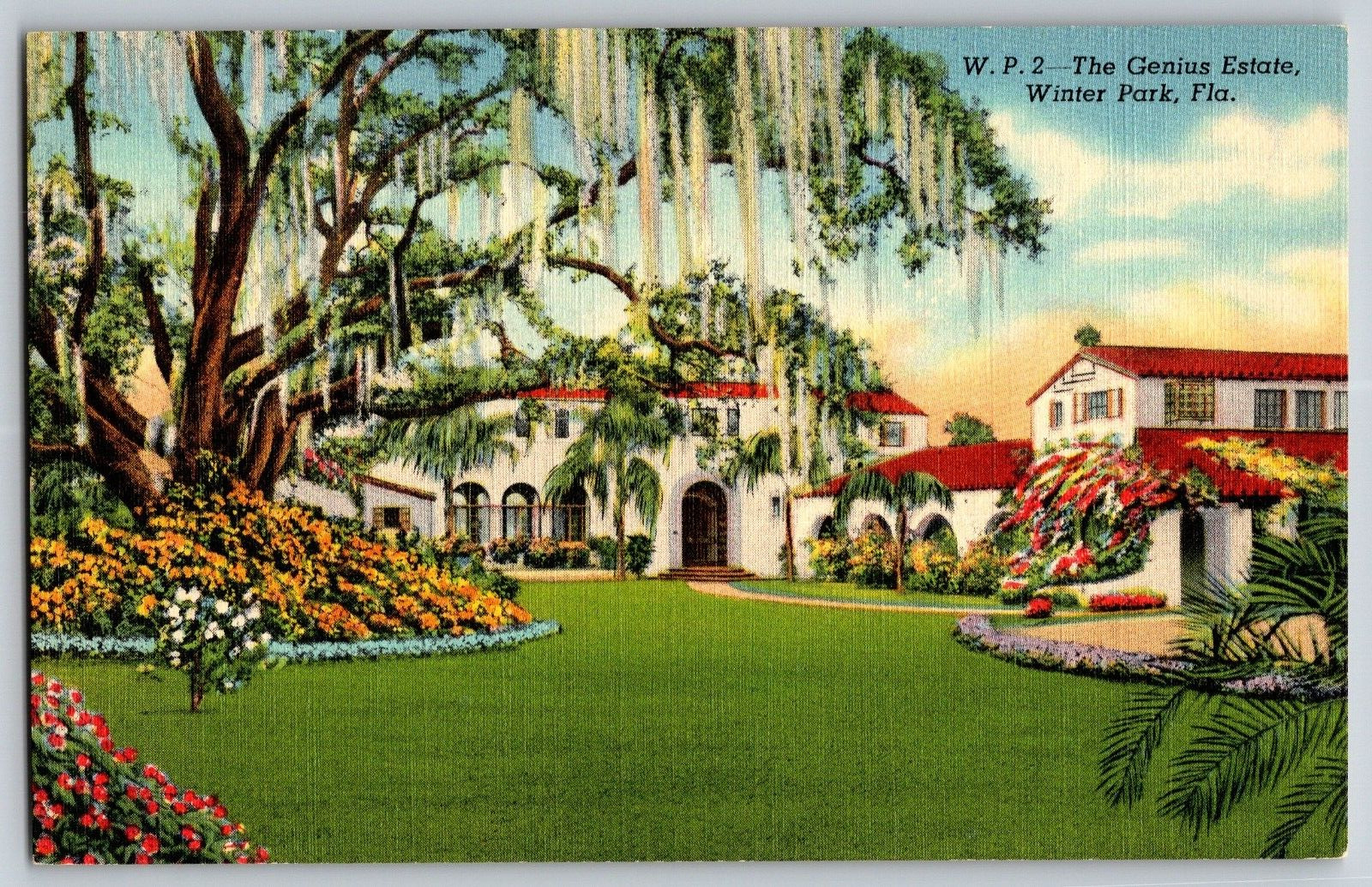 Orlando, Florida - The Genius Estate - Winter Park - Vintage Postcard - Unposted