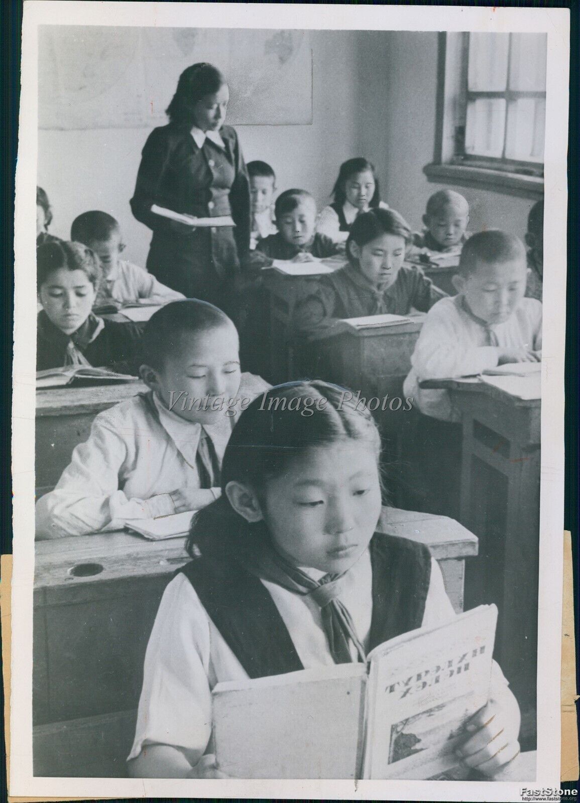 1952 Classroom School Russian Culture Spreads Buriat Mongolia Wirephoto 6X8