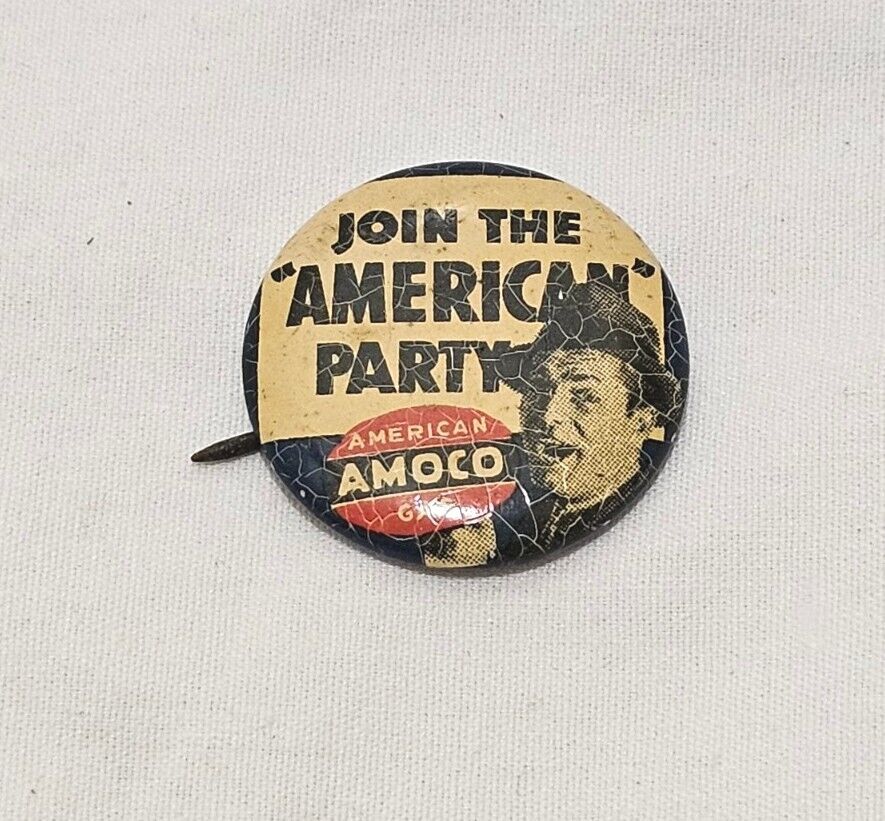 1940s Vintage American Oil Company Amoco Gas Advertising Badge Pinback - 1\