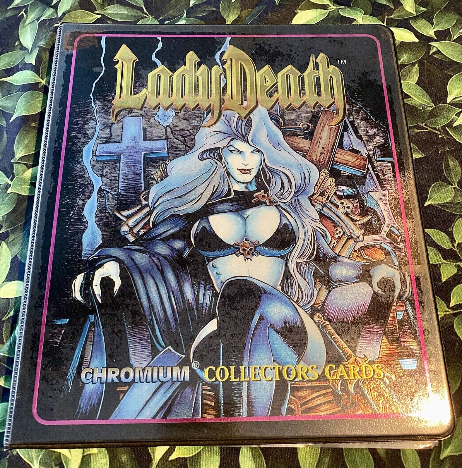 LADY DEATH CHROMIUM CARD SET BINDER W/BONUS BOOK- CHAOS COMICS 1995