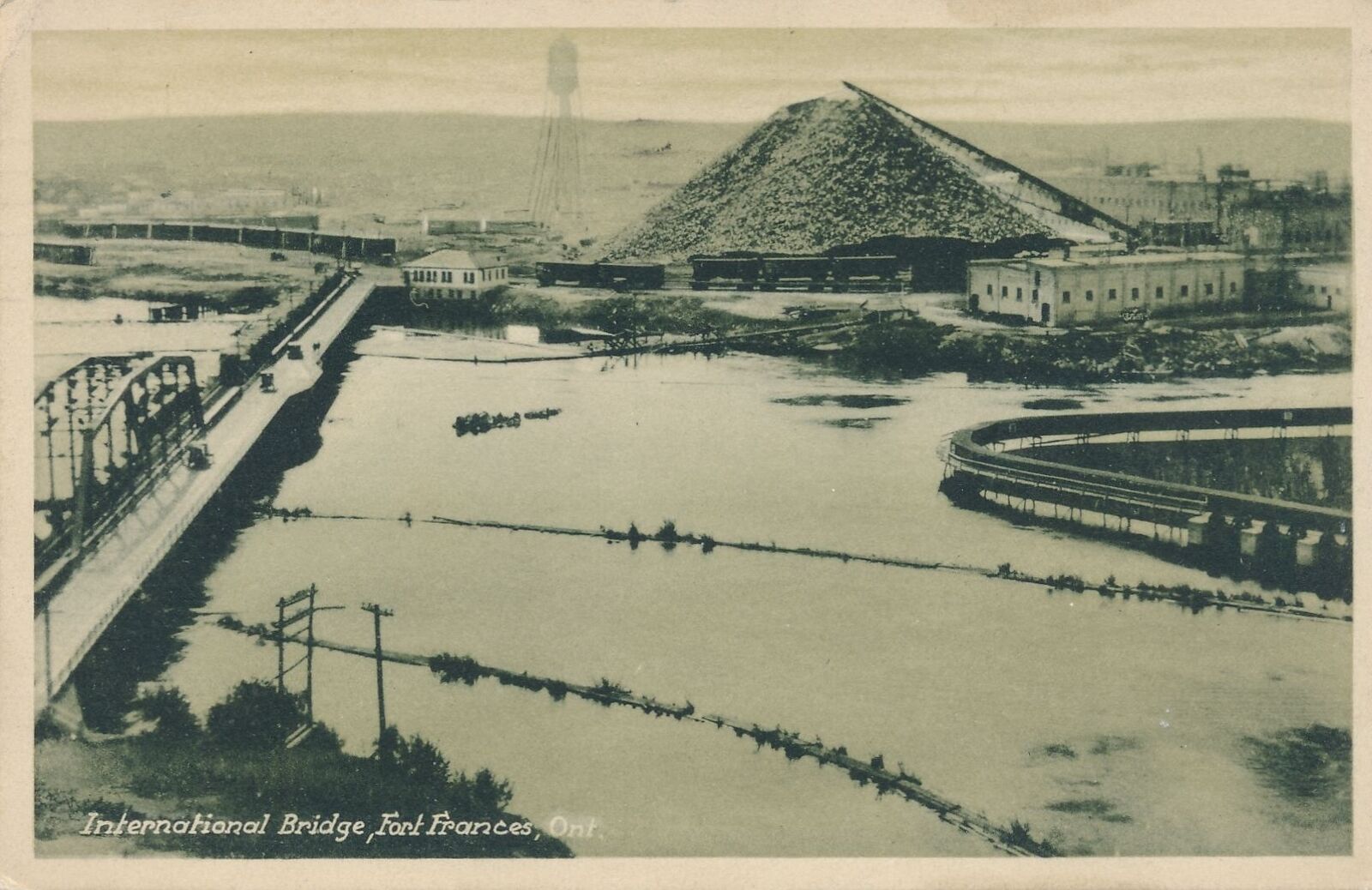 FORT FRANCES ON - International Bridge Postcard - 1927