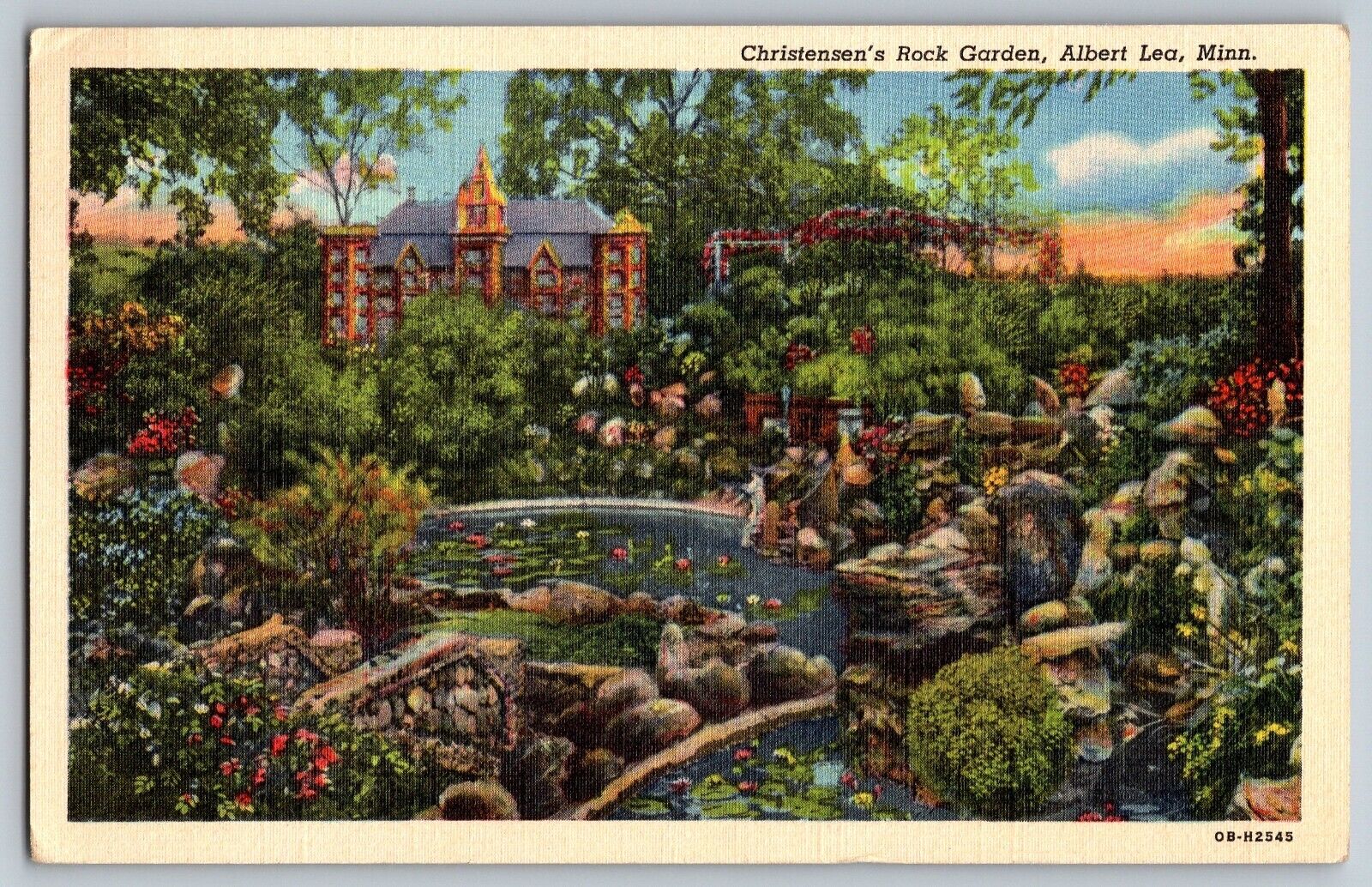 Albert Lea, Minnesota - Beautiful Christensen's Rock Garden - Vintage Postcard