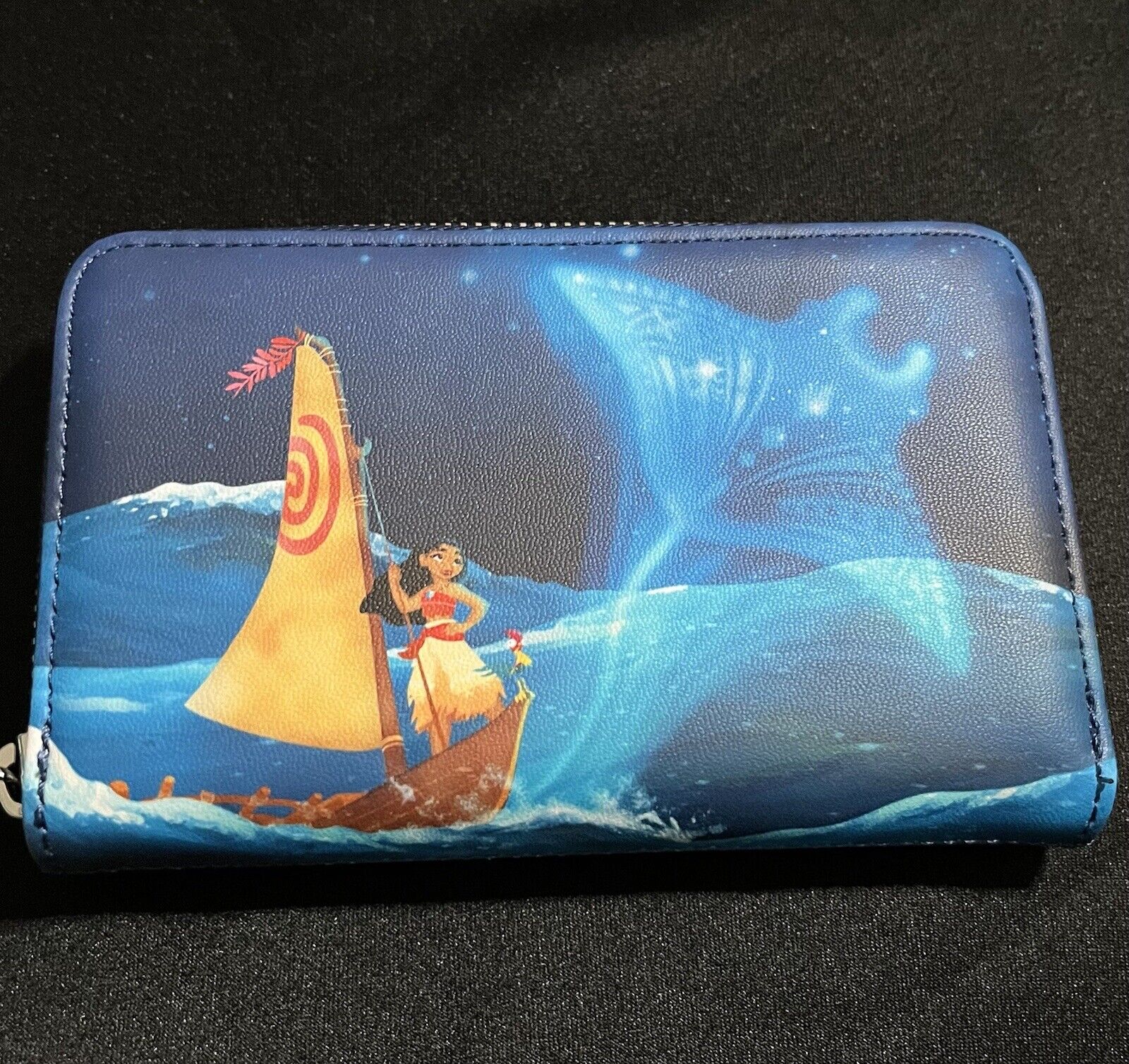 Loungefly Disney Moana Maui\'s Fish Hook & Gramma Tala Stingray Small Zip Wallet
