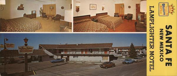 Santa Fe,NM Sante Fe New Mexico Lamplighter Motel Panorama Large Format Postcard
