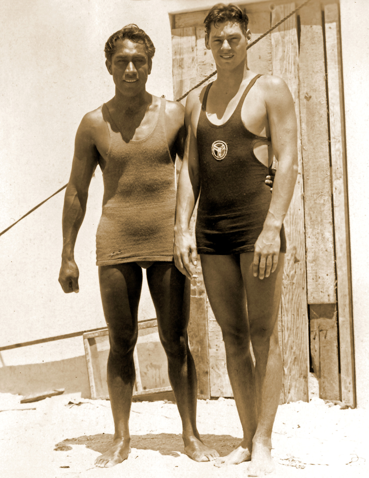 1927 Duke Kahanamoku and Johnny Weissmuller Old Photo 13\