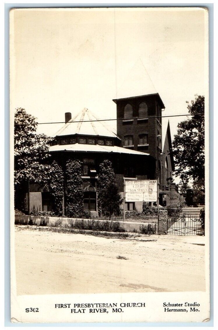 1945 First Presbyterian Church Schuster Studio Flat River MO RPPC Photo Postcard