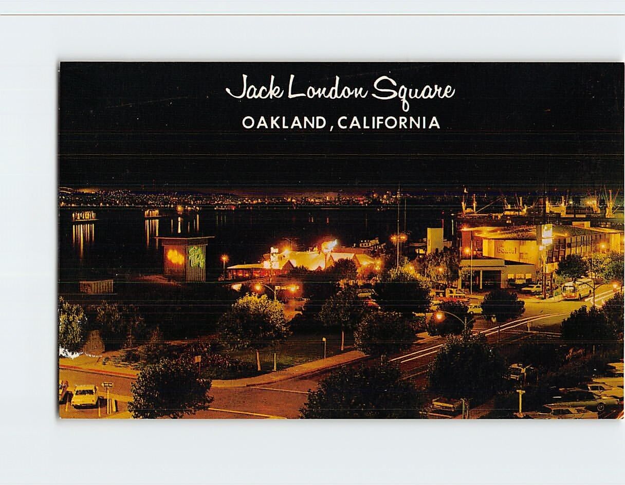 Postcard Night View Jack London Square Oakland California USA