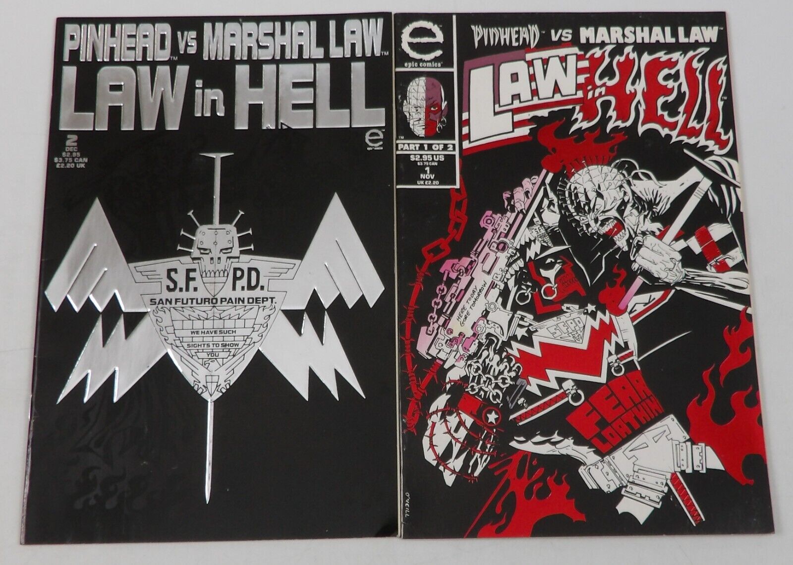 Clive Barker's Pinhead vs Marshal Law #1-2 FN VF complete series Hellraiser set
