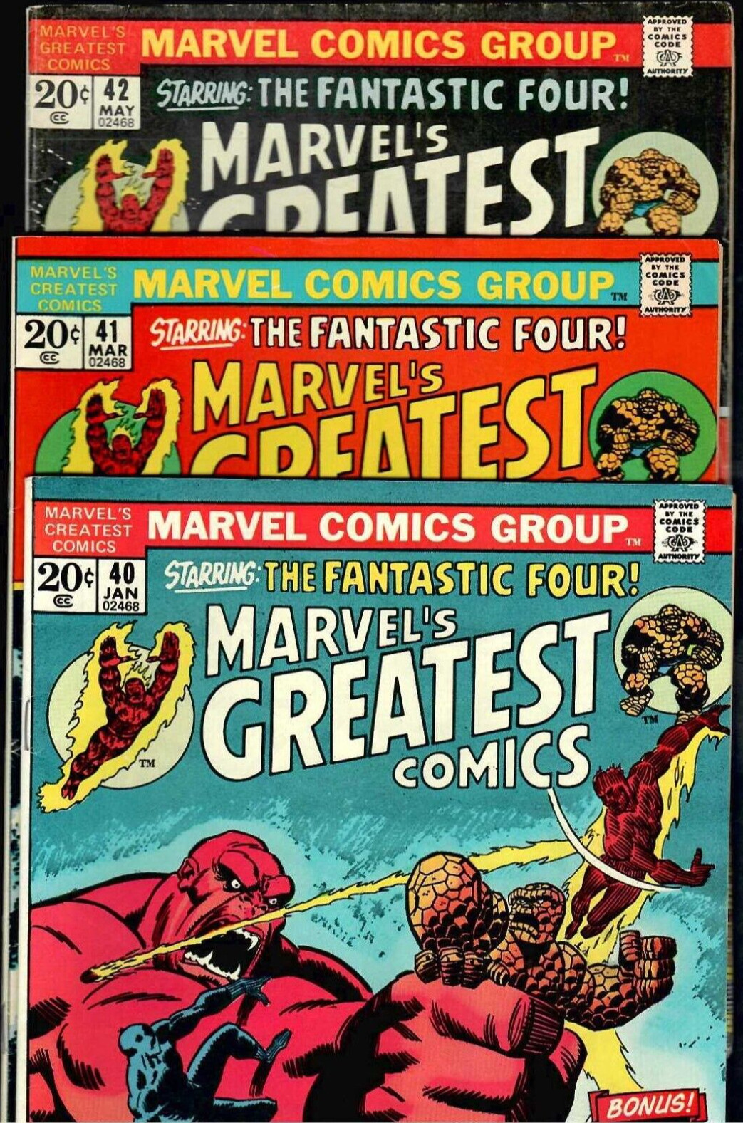 Marvel's Greatest Comics # 40,41,42,51,57,68,69,87 (8.0) 1979-1980 Fantastic 4