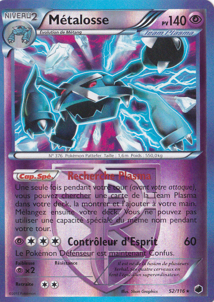 Reverse-N&B Metal: Plasma Glaciation-52/116 - French Pokemon Card
