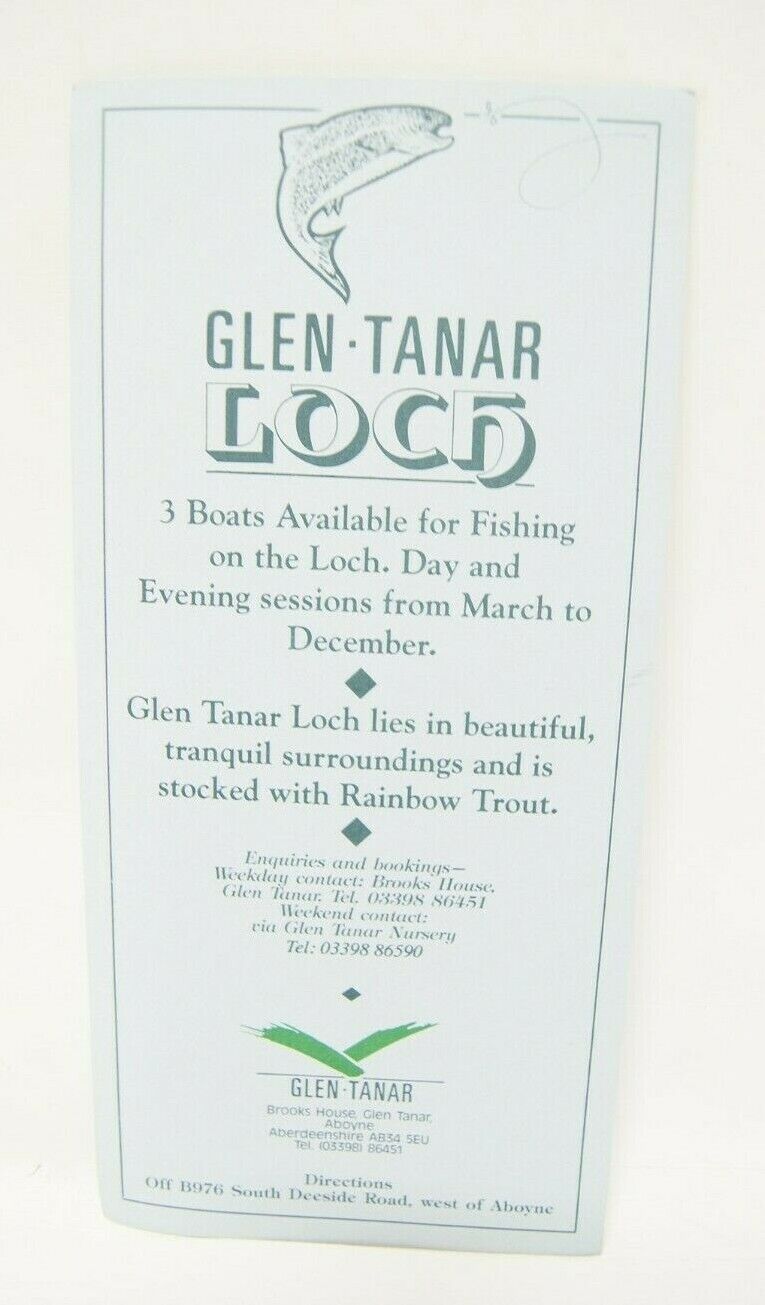 Glen Tanar Lock Fishing Rainbow Trout Boating Vintage Pamphlet Tour Guide