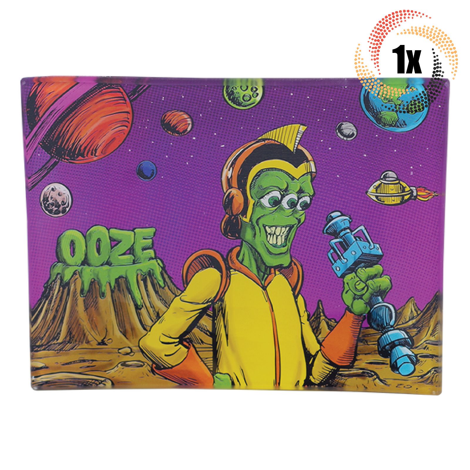 1x Tray Ooze Medium Shatter Resistant Glass Rolling Tray | Invasion Design