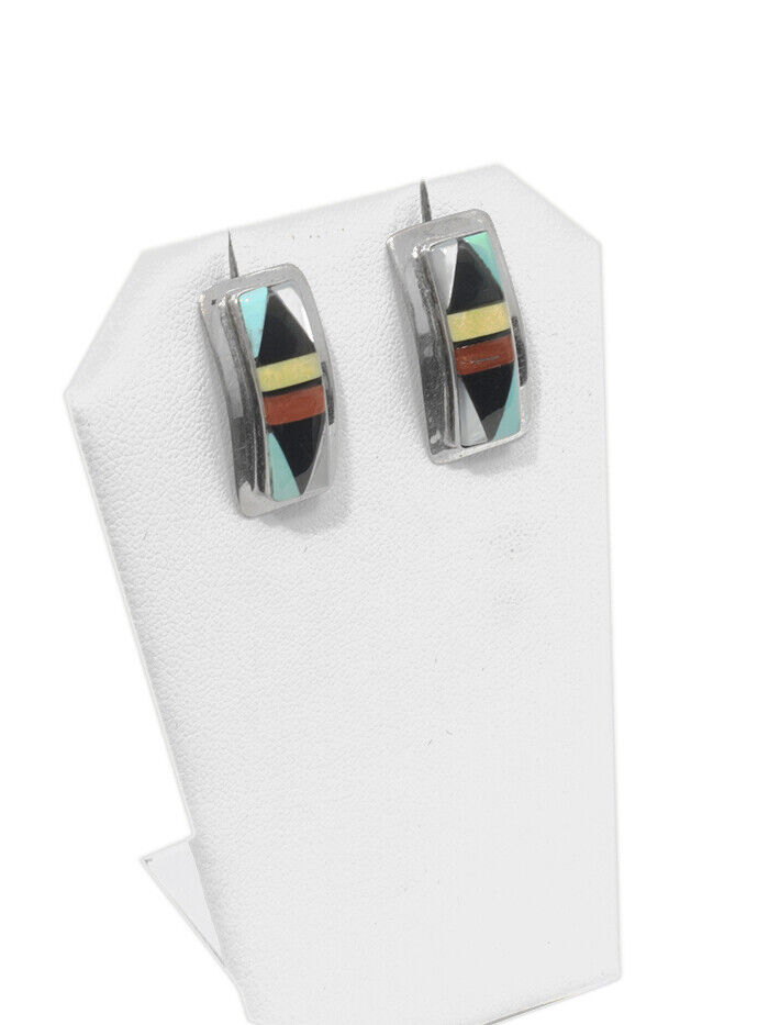 Zuni Inlay Rectangular Earrings