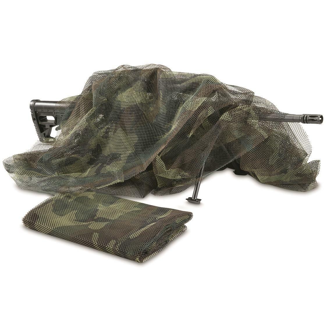 Military Woodland Sniper Veil - Army Mesh Camo Netting - Made in USA - 5\' x 8\'