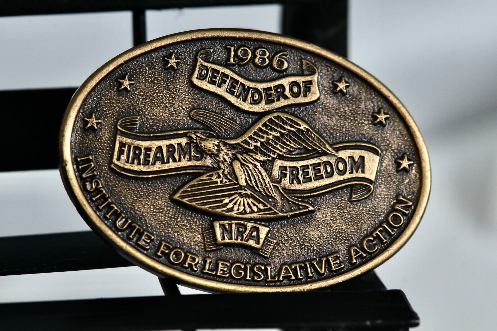 NRA 1986 Defender of Firearms & Freedom Institute For Legislative Oval Pin