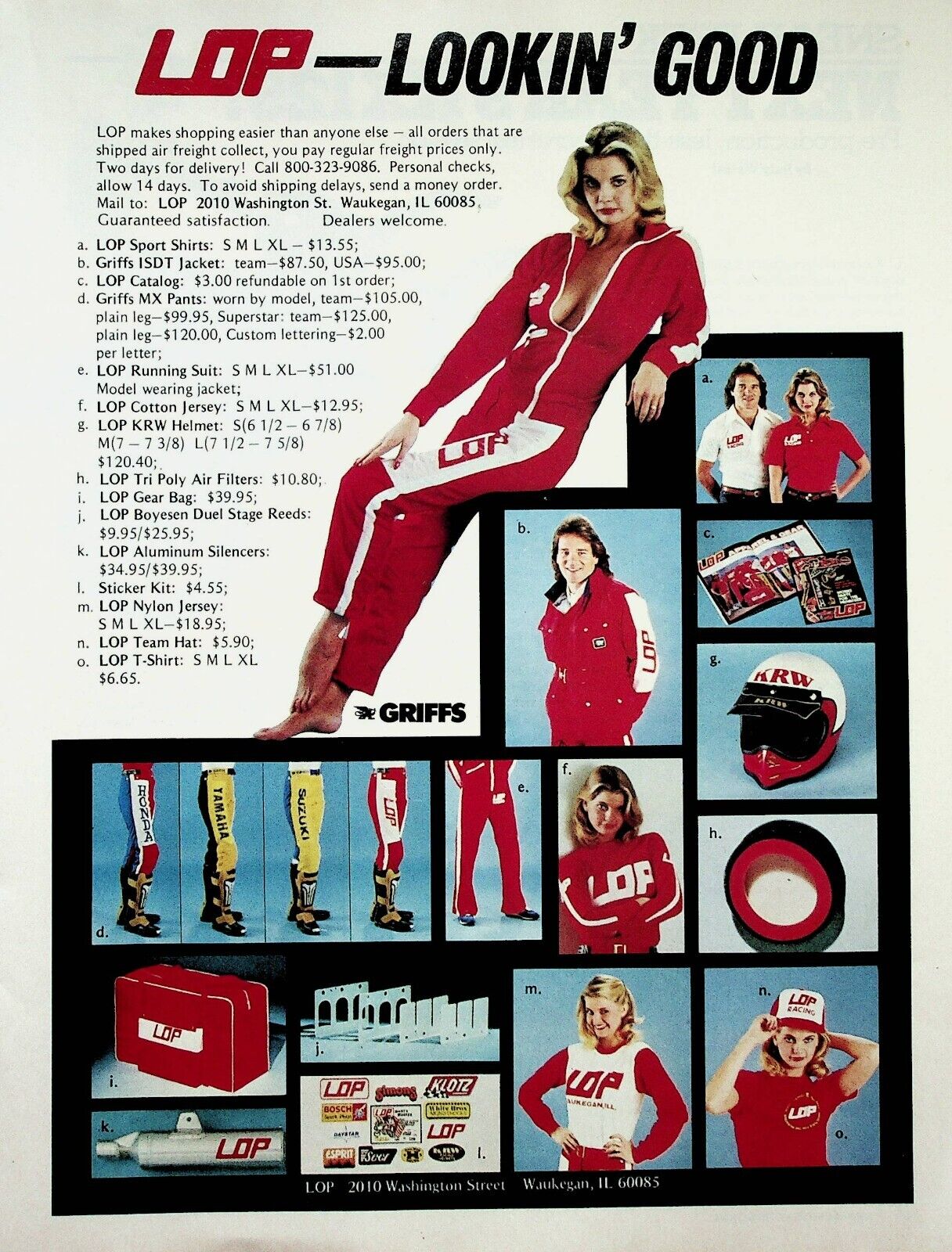 1981 Motocross Clothing LOP Accessories - Vintage Motorcycle Ad
