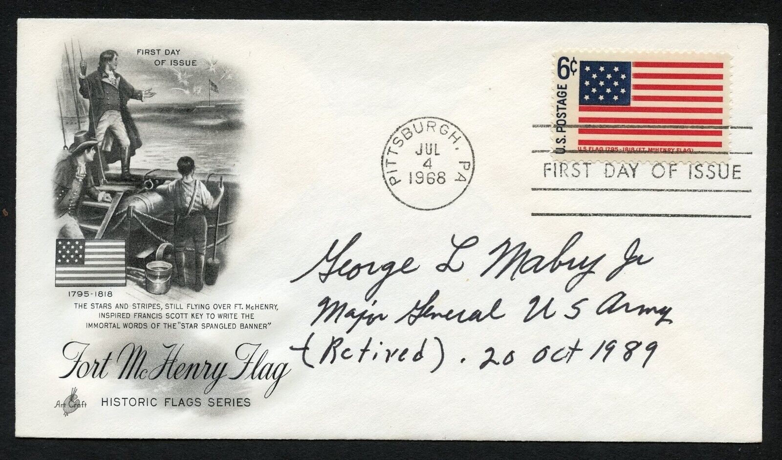 George Mabry d1990 signed autograph FDC Medal of Honor Recipient USArmy WWII BAS