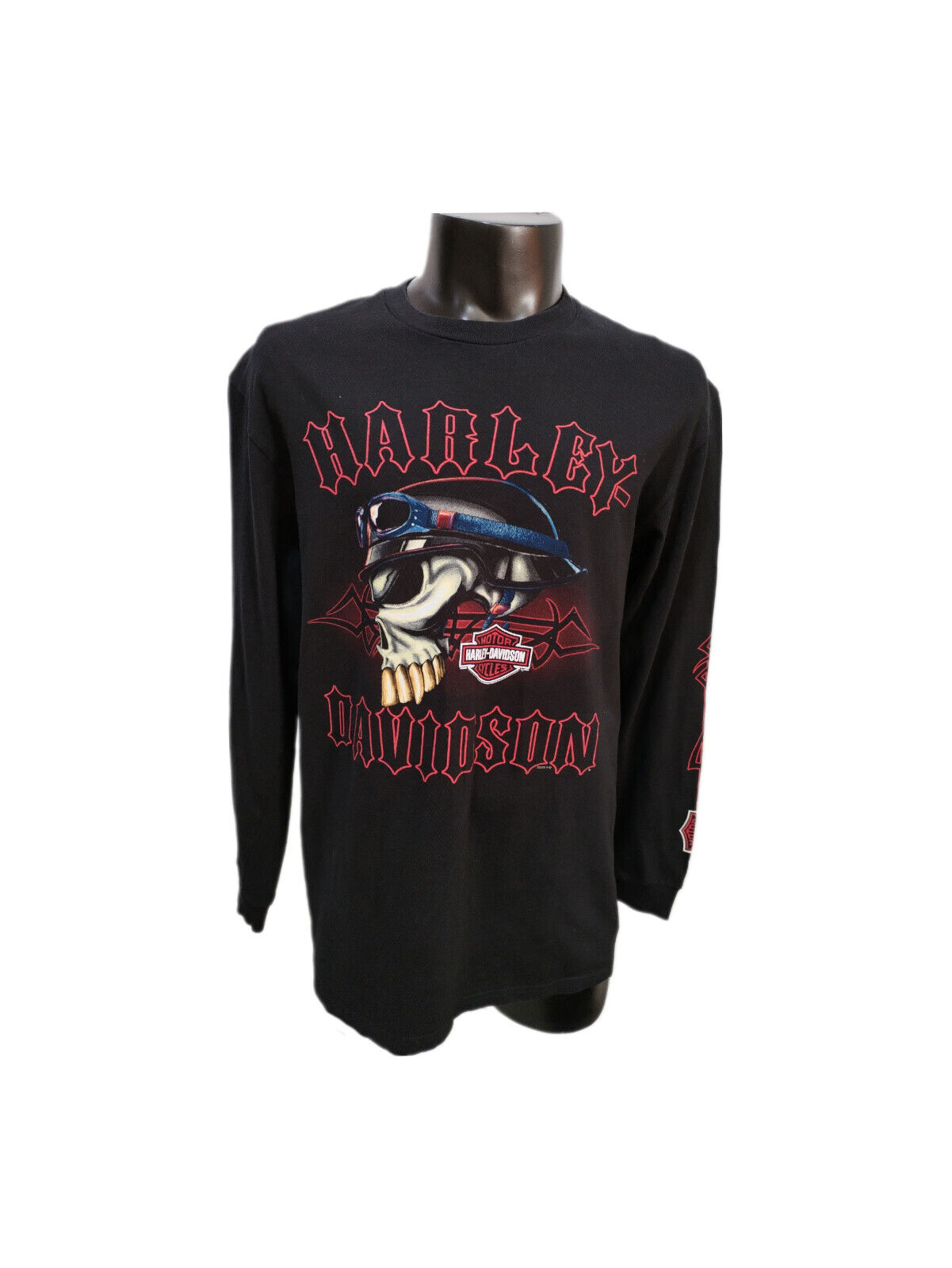 Harley Davidson Shirt Men's Skull  Black Size L