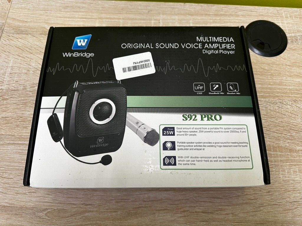 NEW Winbridge S92 PRO Bluetth Mini Portable Rechargeable Voice Amplifier Karaoke