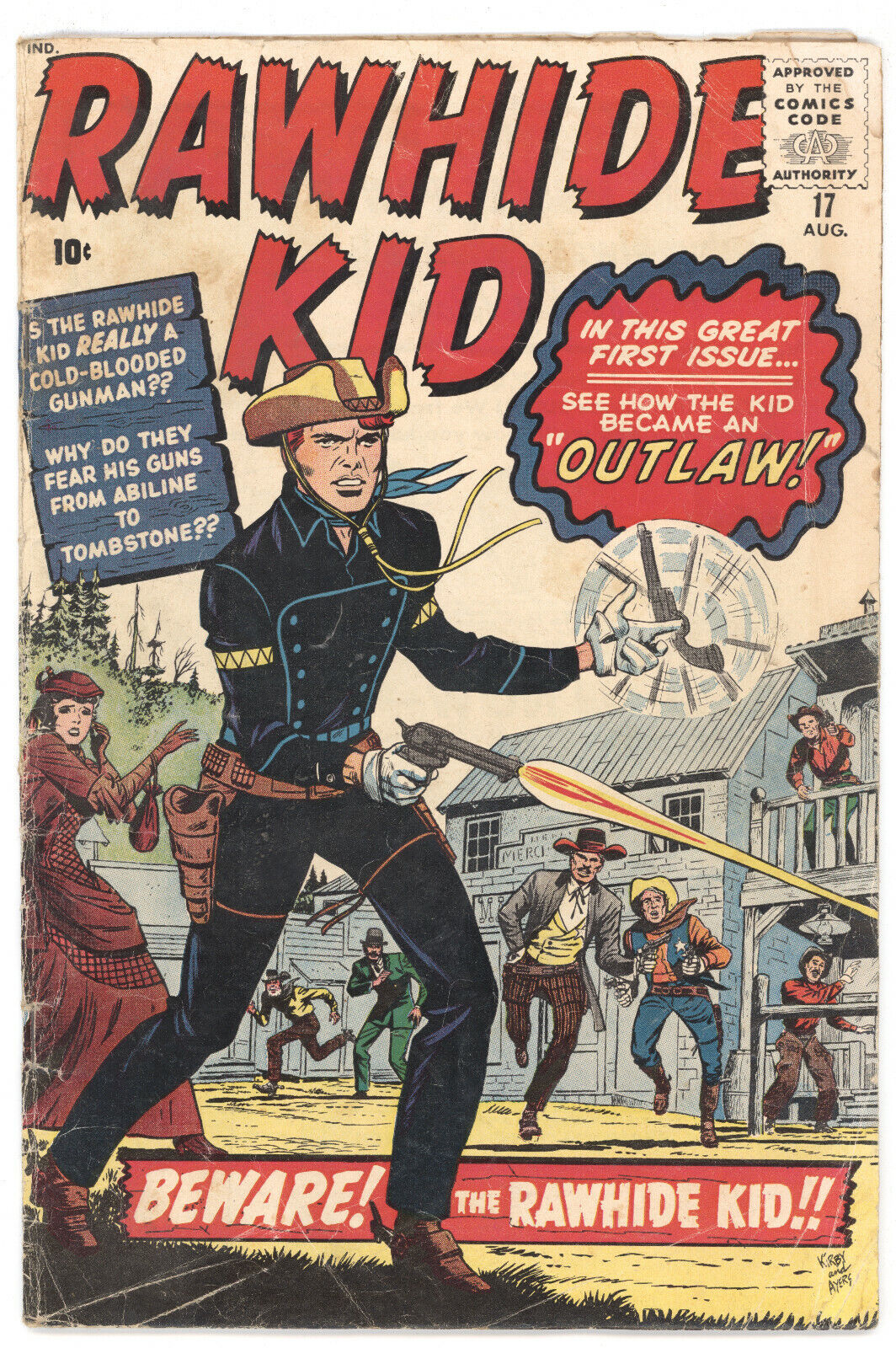 Rawhide Kid 17 Marvel 1960 GD VG Jack Kirby Stan Lee Origin Cowboy Western