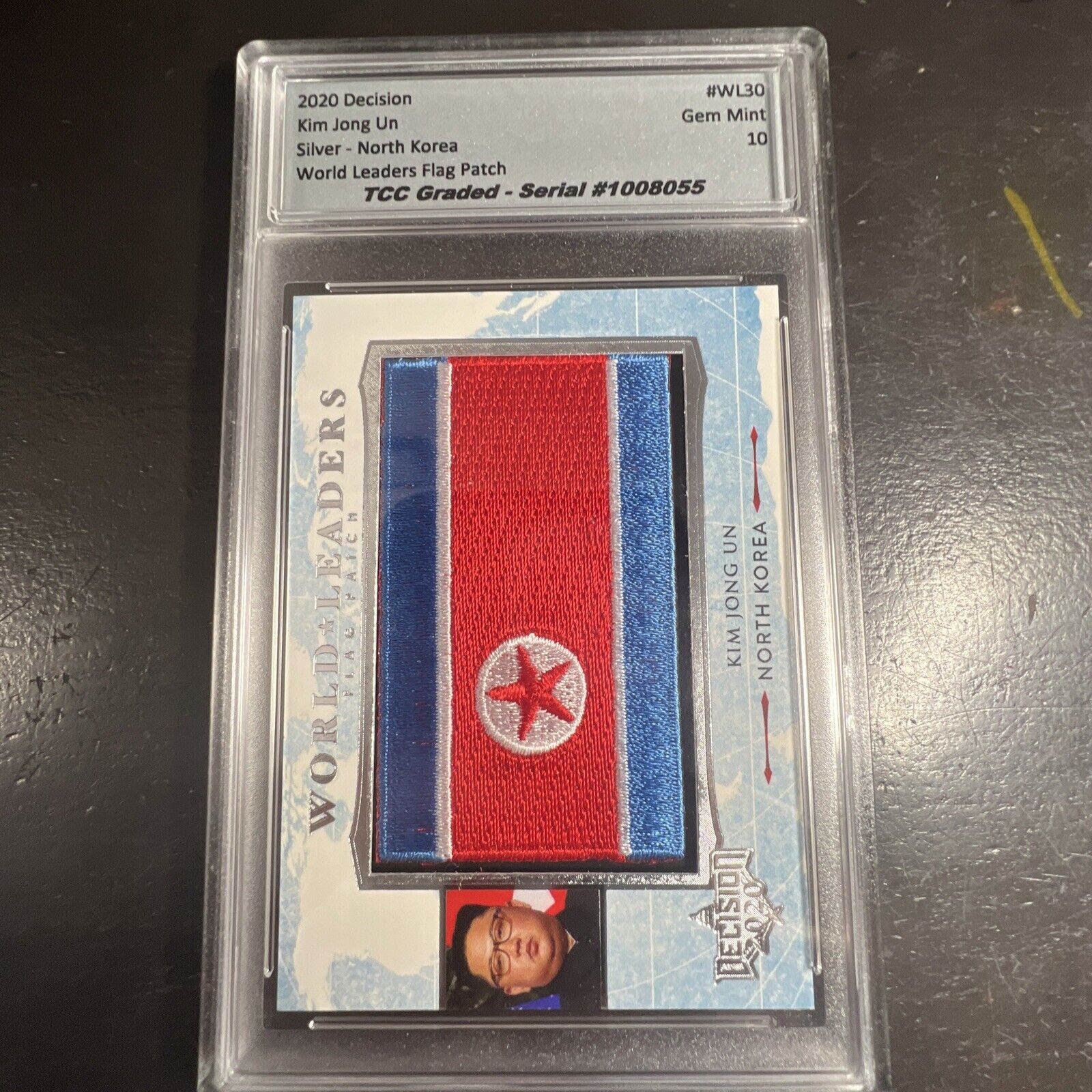 2020 Decision Kim Jong Un World Leaders Flag Patch TCC Graded Gem Mint 10
