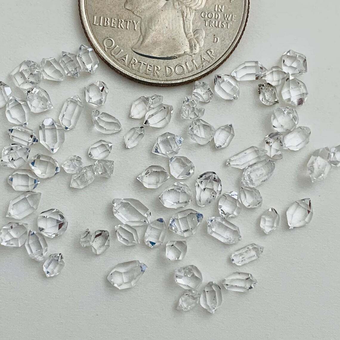 24pcs Herkimer diamond crystals 4-6mm 