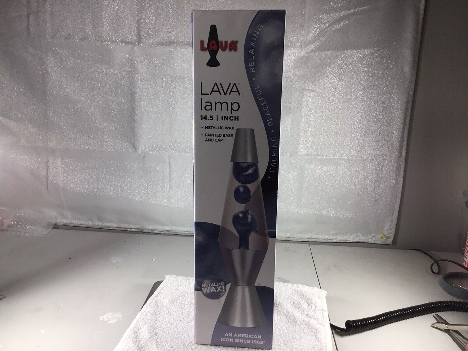 Lava Lamp 14.5 Inch Blue/Clear/Silver Brand New