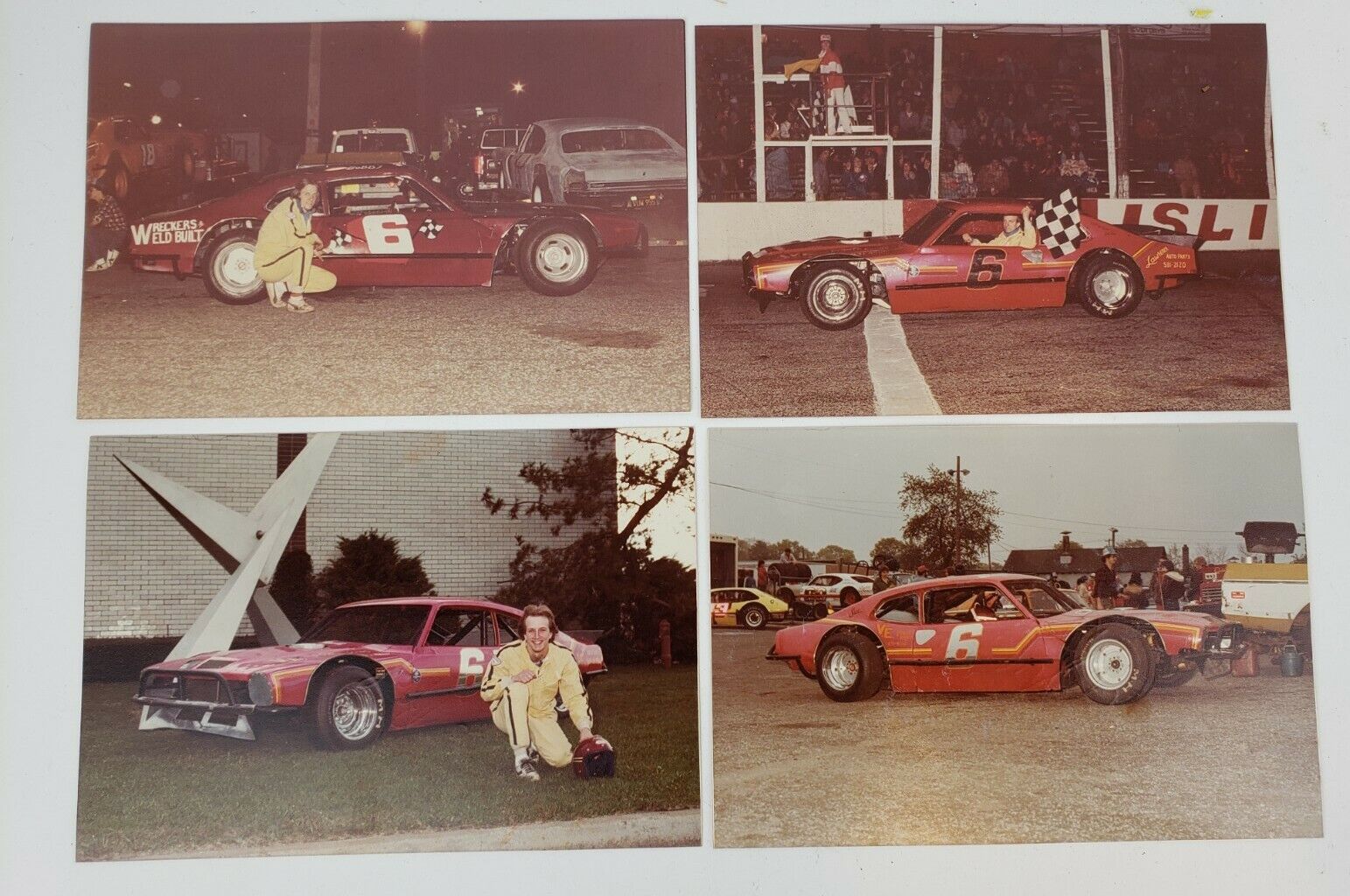 Group Of (4) Vintage 1980s Signed Photos Of Bobby Smith Race Car Driver