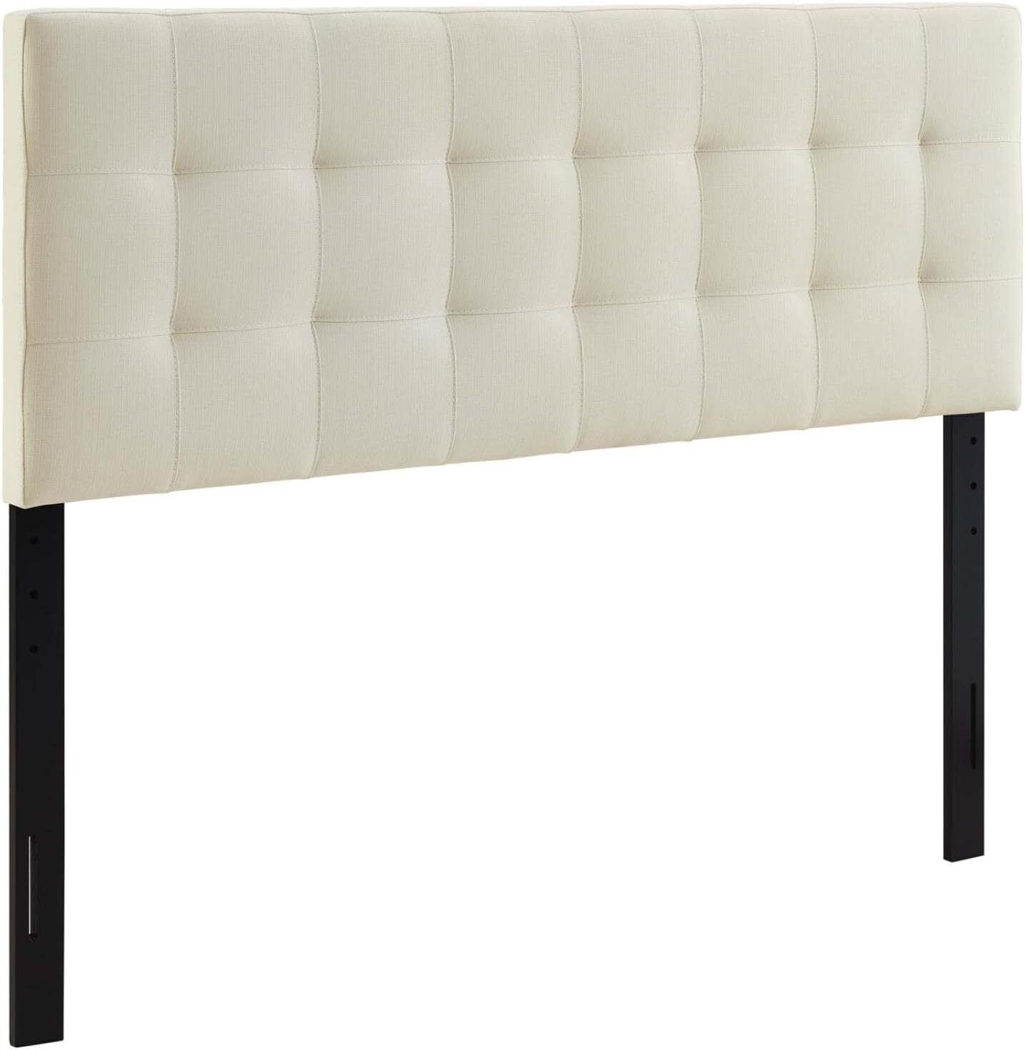 Modway Lily Tufted Linen Fabric Upholstered King Headboard in King, Ivory 