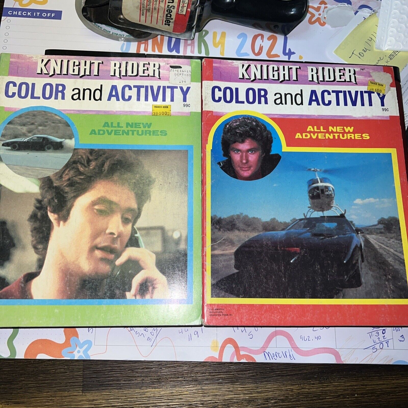 Knight Rider Color & Activity Book 1984 NEW Old Stock Unused Coloring Book Lot-2