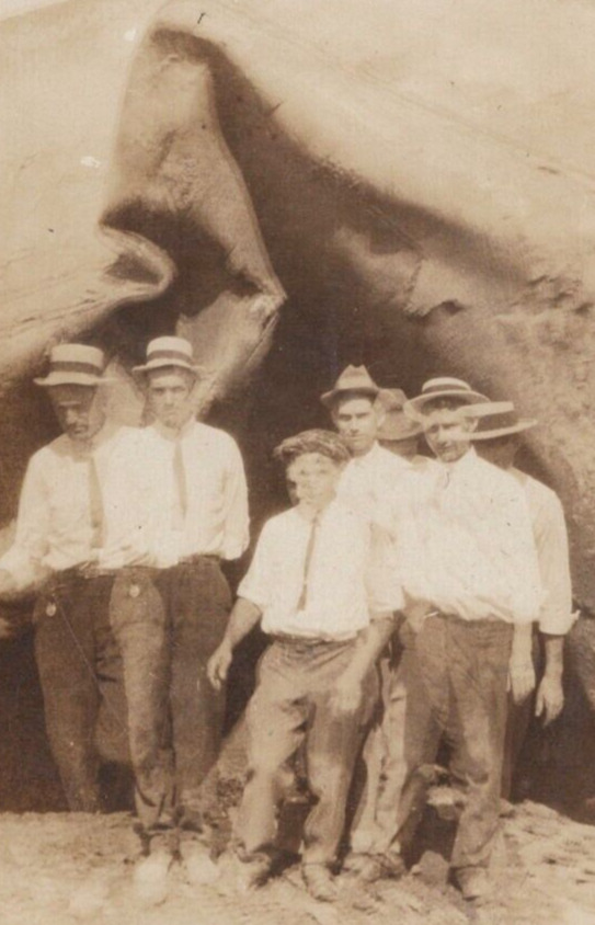 4G Photograph Double Exposure Artistic Handsome Men Straw Hat 1910-20's