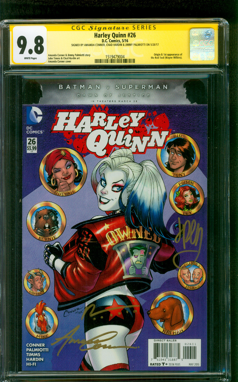Harley Quinn 26 CGC 3XSS 9.8 Palmiotti Conner Hardin Suicide Squad 1st Red Tool
