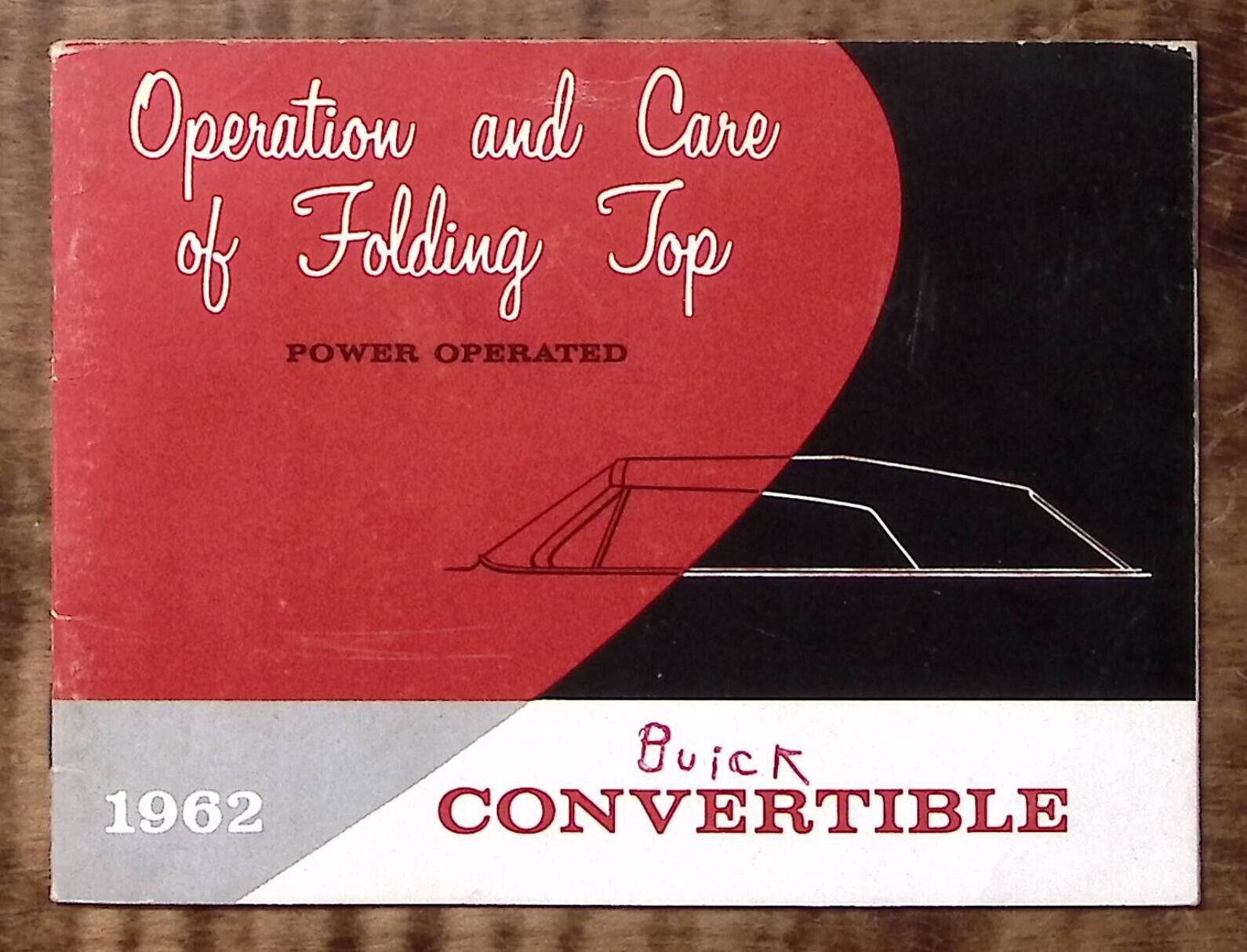1962 GENERAL MOTORS CONVERTIBLE AUTOS OPERATION OF FOLDING TOP BOOKLET  Z4995