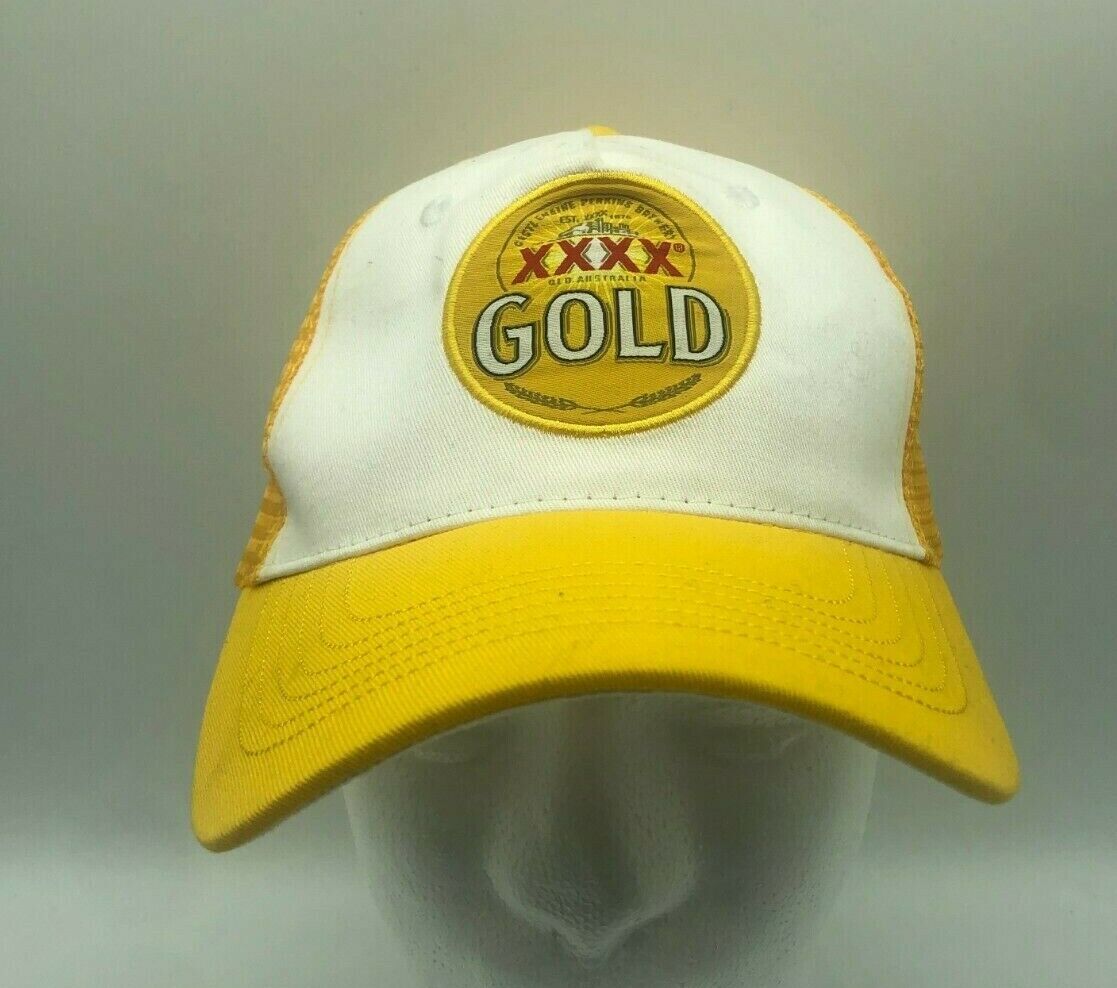 Four XXXX Gold White & Yellow Truckies Style Baseball Cap Snap Back 