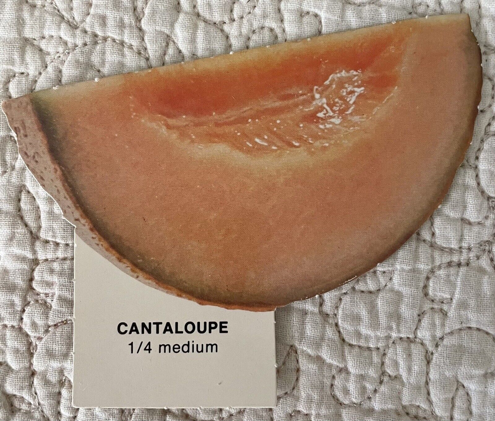 Vintage Cutout Cantaloupe Food Die Cut Scrapbook School Nutrition 1974