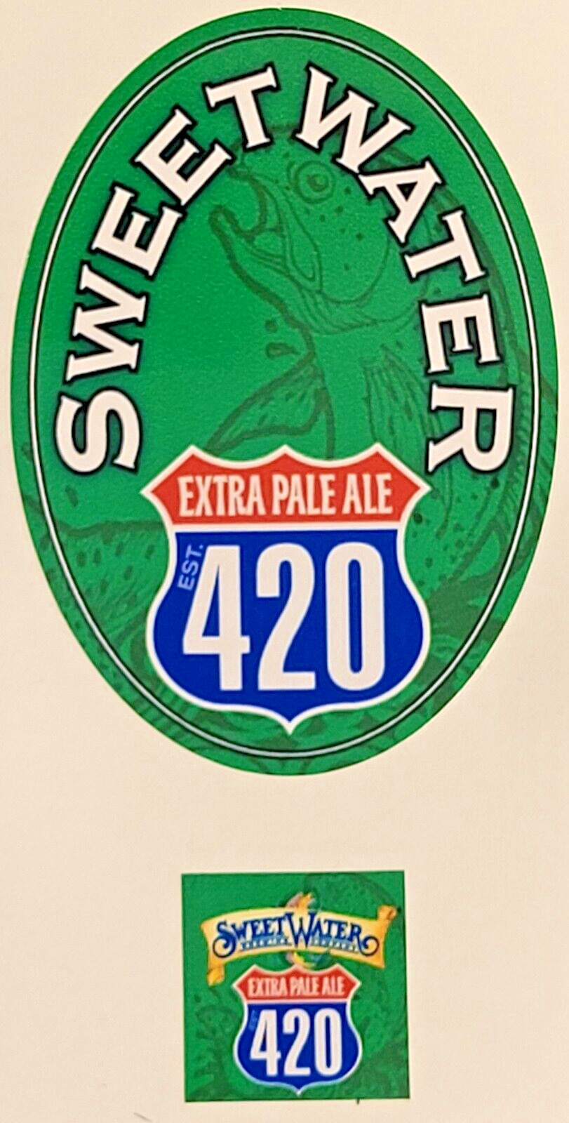 Sweetwater Brewing Company 420 Tap Handle Sticker Set Craft Beer Brewery Type C